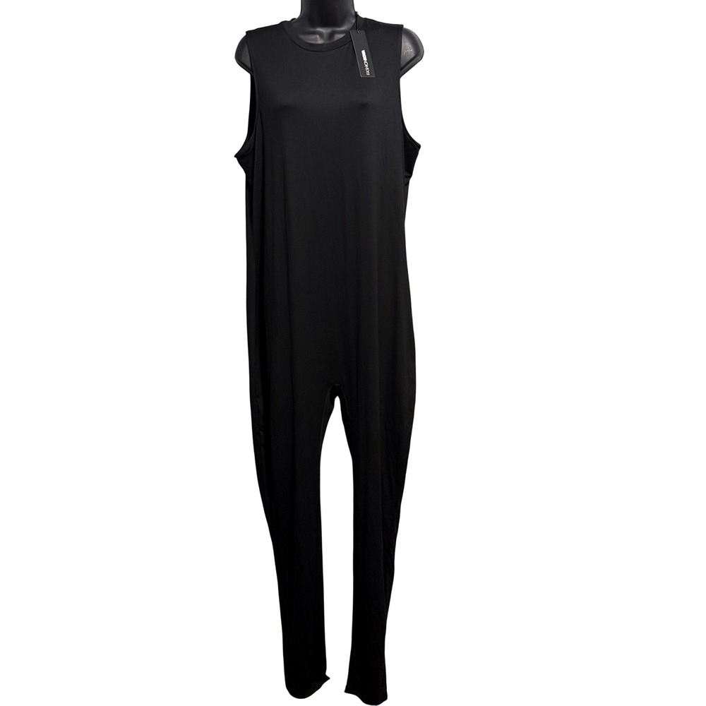 Fashion Nova Women's Jessie Skinny Leg Jumpsuit Black Sleeveless 2X JR43744